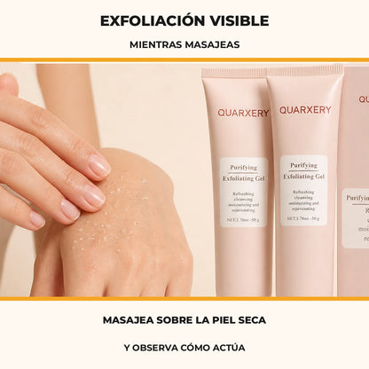 Exfoliación visible mientras masajeas